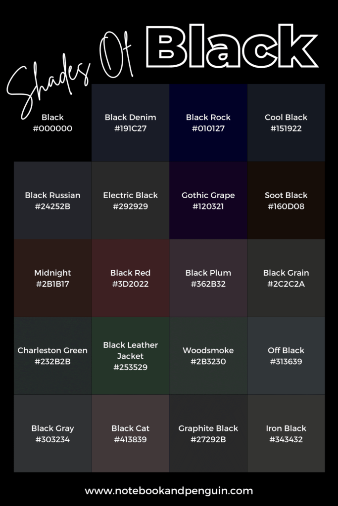 95+ Black Hex Codes (Incl. Swatches And Black RGB Codes)