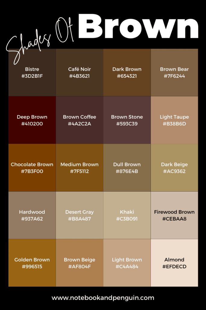 50+ Brown Color Codes - For The Perfect Shade OF Brown