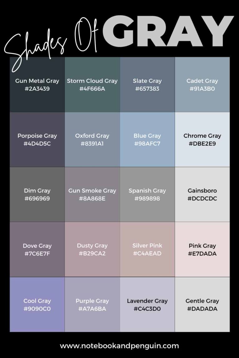 95+ Shades Of Grey: Hex Codes & Color Swatches Included