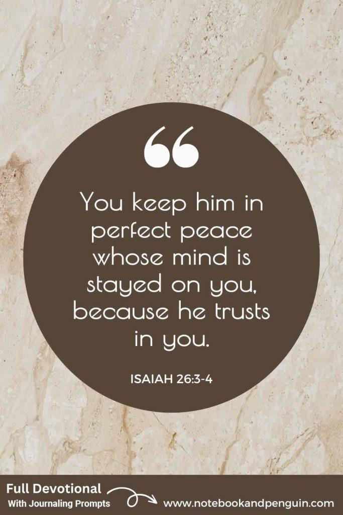 Isaiah 26:3-4 devotional with journaling prompts Pinterest Pin