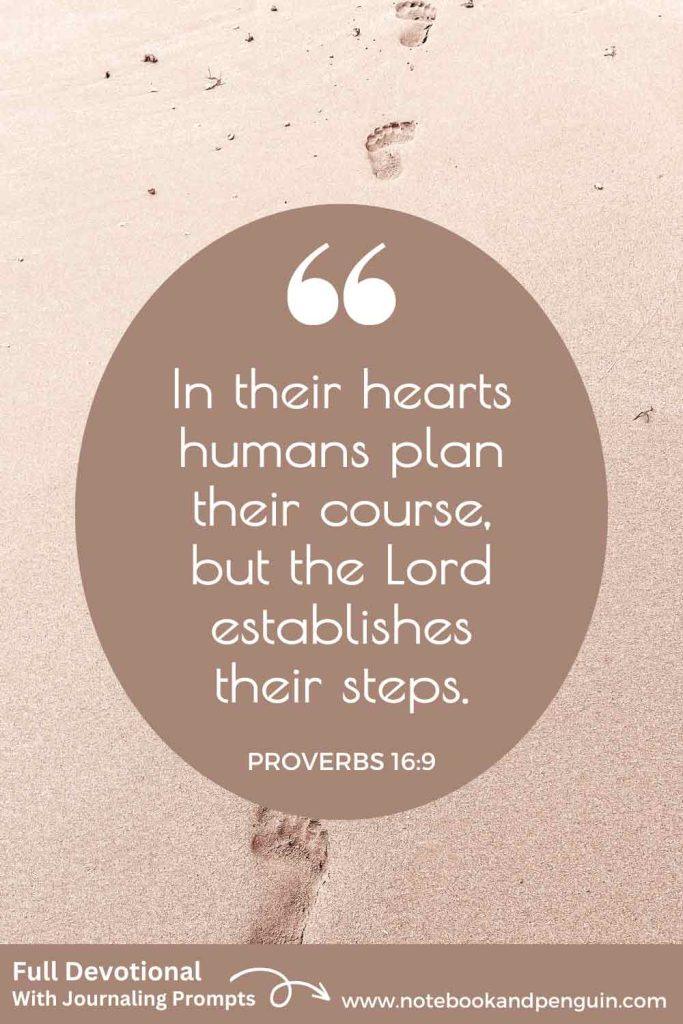 Proverbs 16:9 Journaling Prompts Pinterest pin