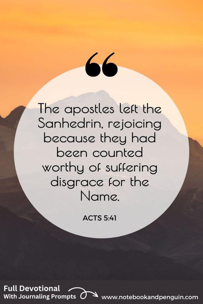 Acts 5:41 Devotional Pinterest Pin
