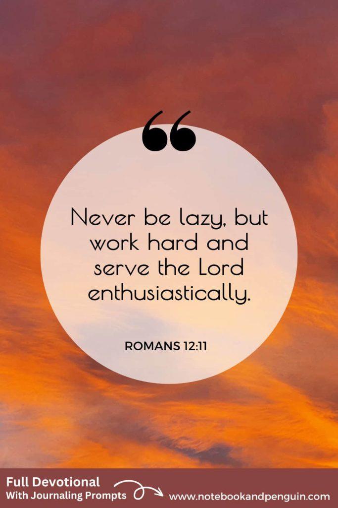 Romans 12:11 Devotional Pinterest Pin