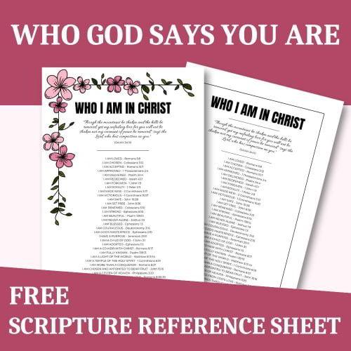 Free identity in Christ printable scripture reference 