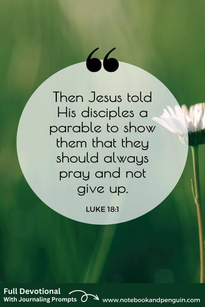 Luke 18:1 Pinterest pin