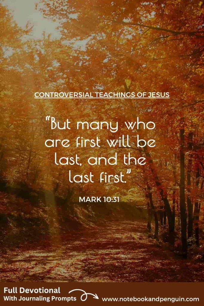 Many who are first will be last devotional Pinterest pin