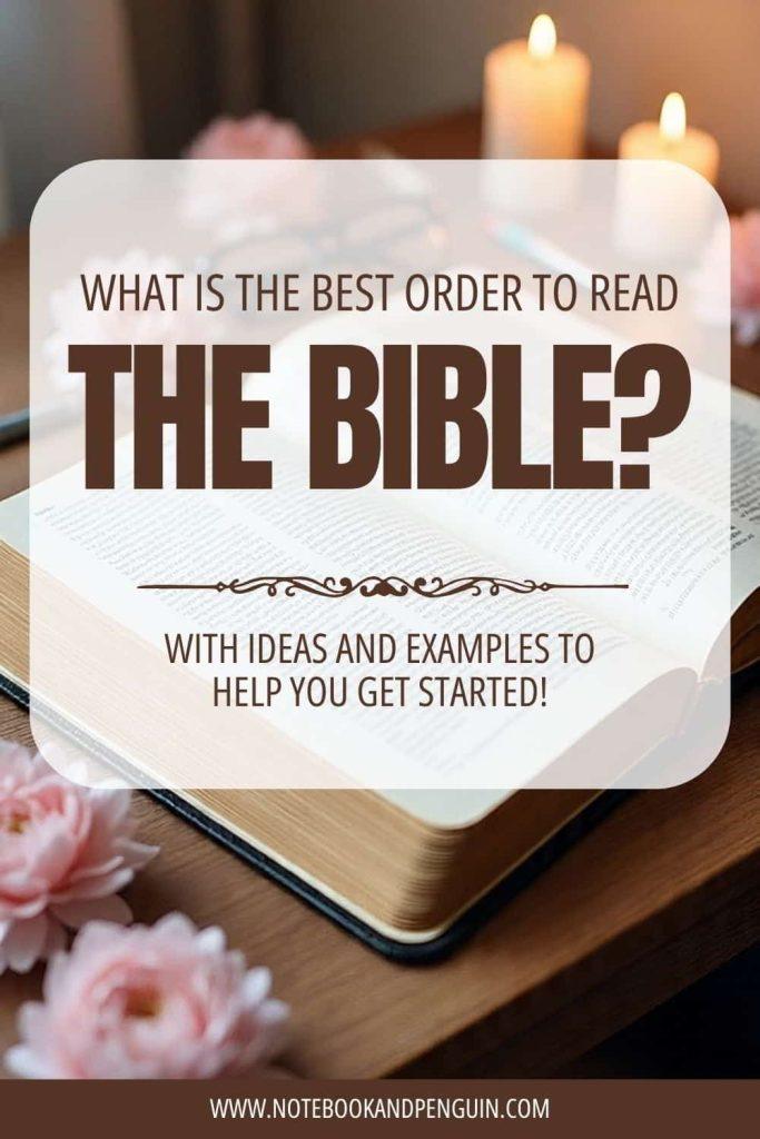 Order to read the Bible Pinterest pin