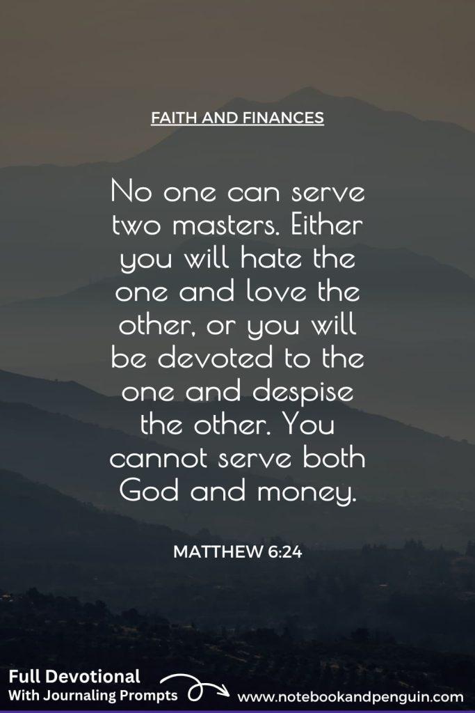 No one can serve two masters Pinterest pin