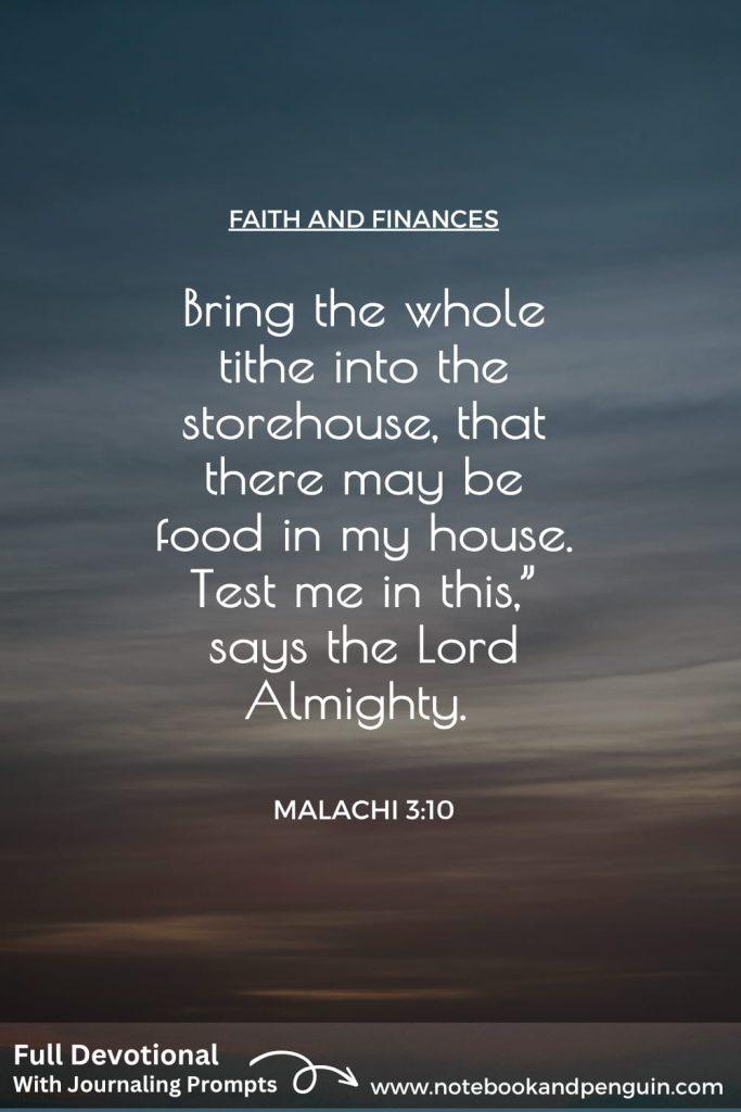 Testing God by tithing Pinterest Pin