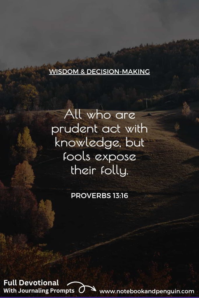 Proverbs 13:16 Devotional Pinterest Pin
