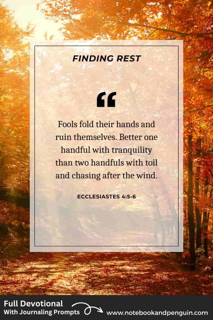 Fools fold their hands Bible verse