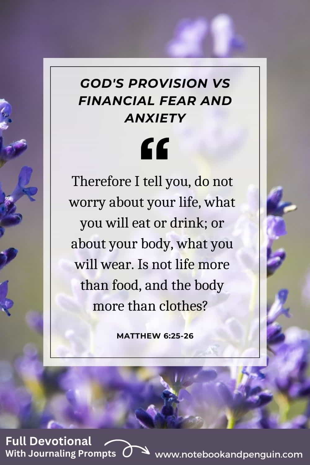 Devotional about money anxiety