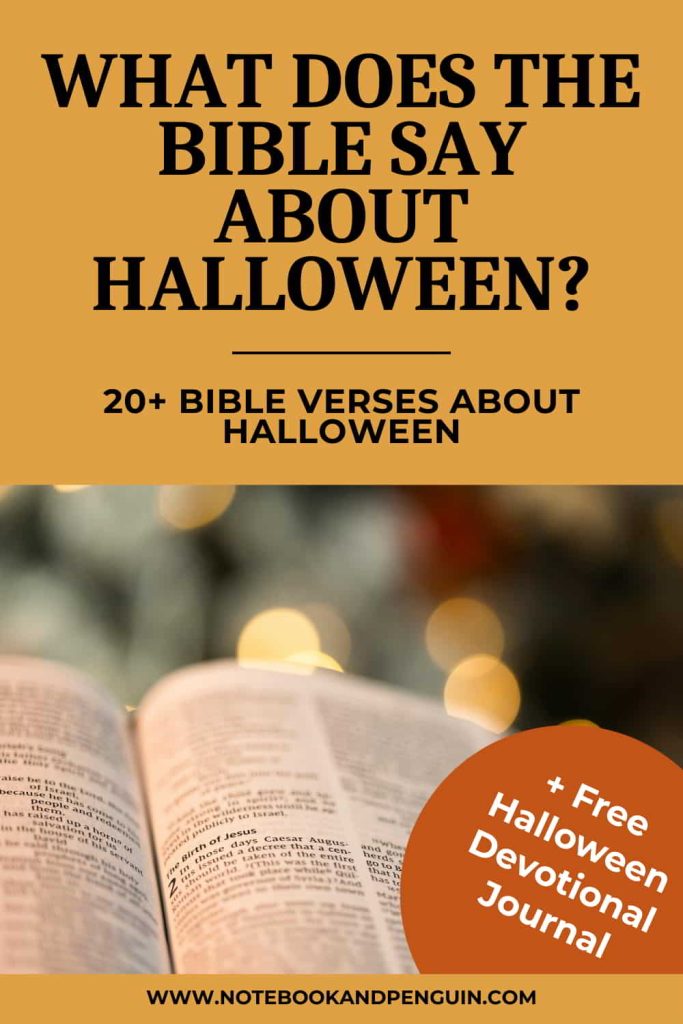 Halloween Bible verses Pinterest pin