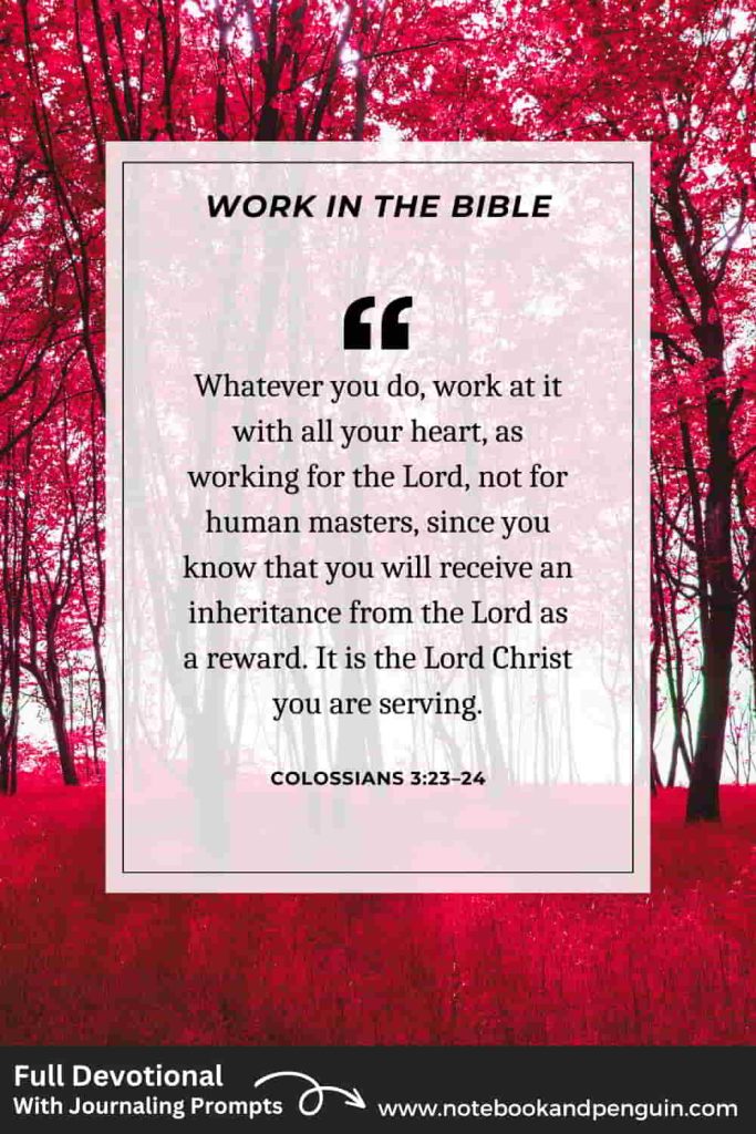 Working with all your heart Bible verse