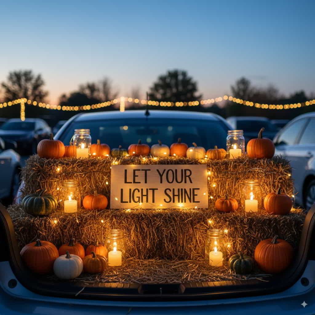 Let your light shine Christian trunk or treat idea