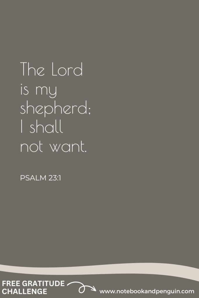 PSALM 23:1 - Thanking God for providing