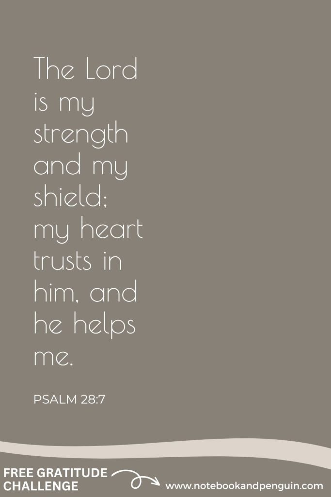 PSALM 28:7 - Giving thanks for God's strength
