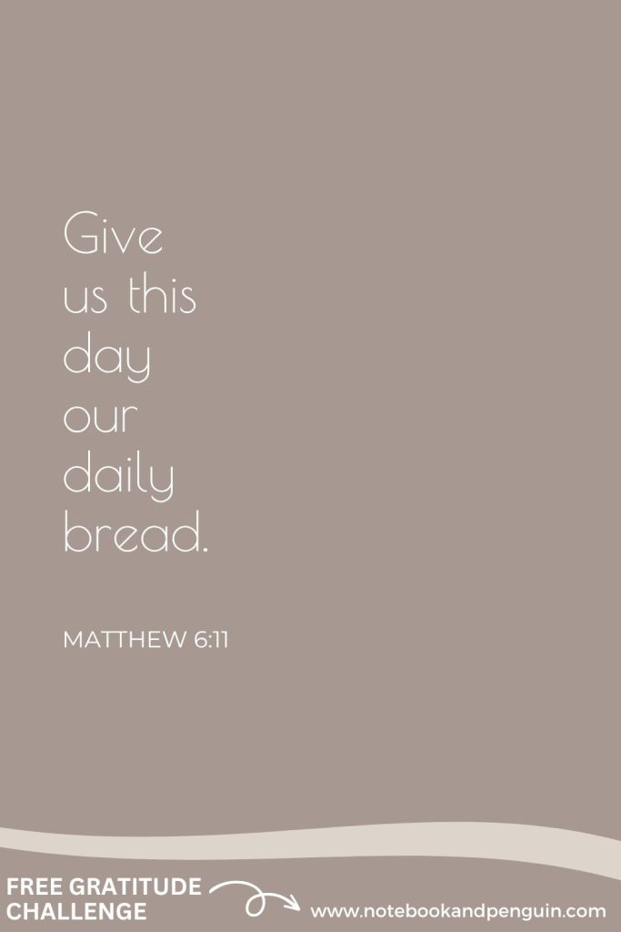 MATTHEW 6:11  Gratitude for daily break